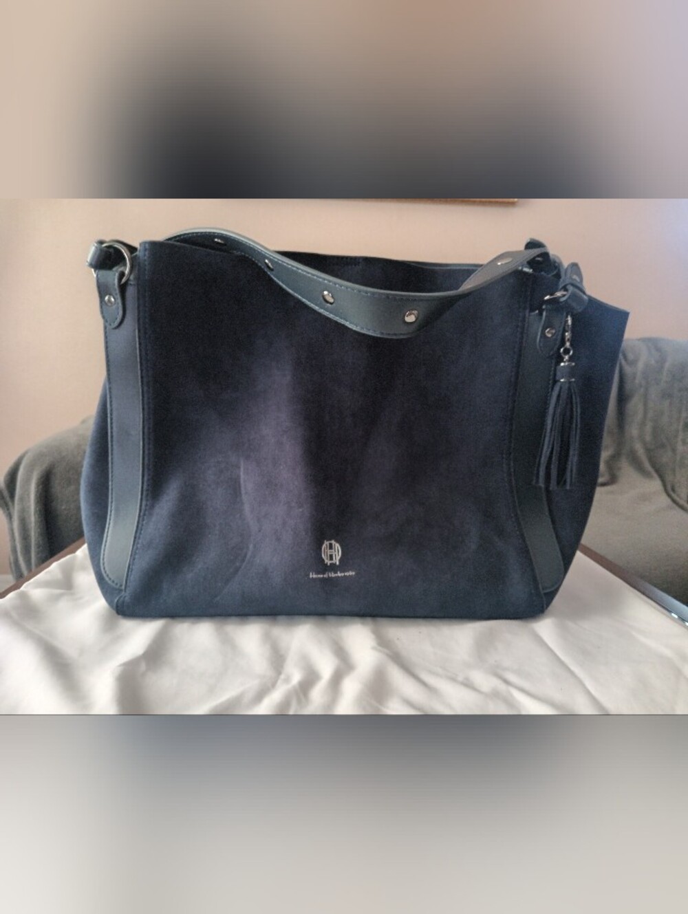 House of Harlow 1960 Navy Faux Suede Tote